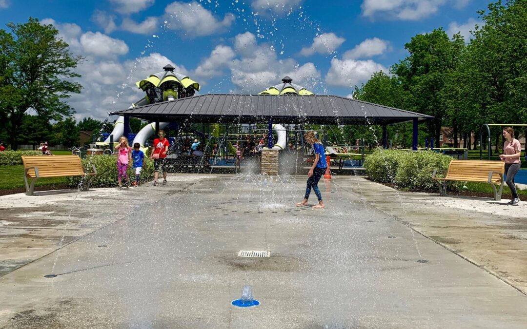 Splash Pad Opening Day at NPD Amphitheater Fountain